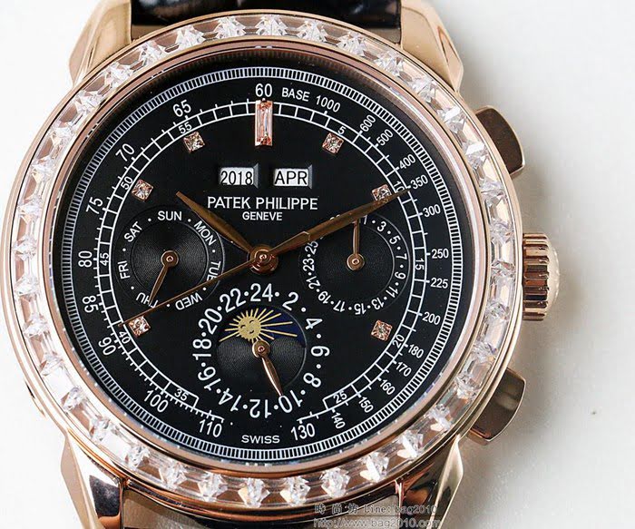 百達翡麗PATEK PHILPPE LS精品 超級複雜功能計時系列 機芯29-535升級版 全鋼鍍納米鉑金表殼 小牛皮帶 高檔男士腕表  wssb4227